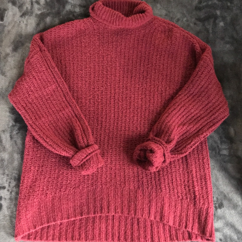 Mock neck oversized chunky sweater 🍁✨